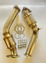 Load image into Gallery viewer, Luxma Catted resonated downpipe with CEL Fix for 370Z 350Z G35 G37 Q50 Q60 HR Engine 3.7L